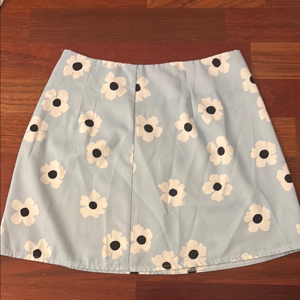 Princess Polly floral blue mini skirt